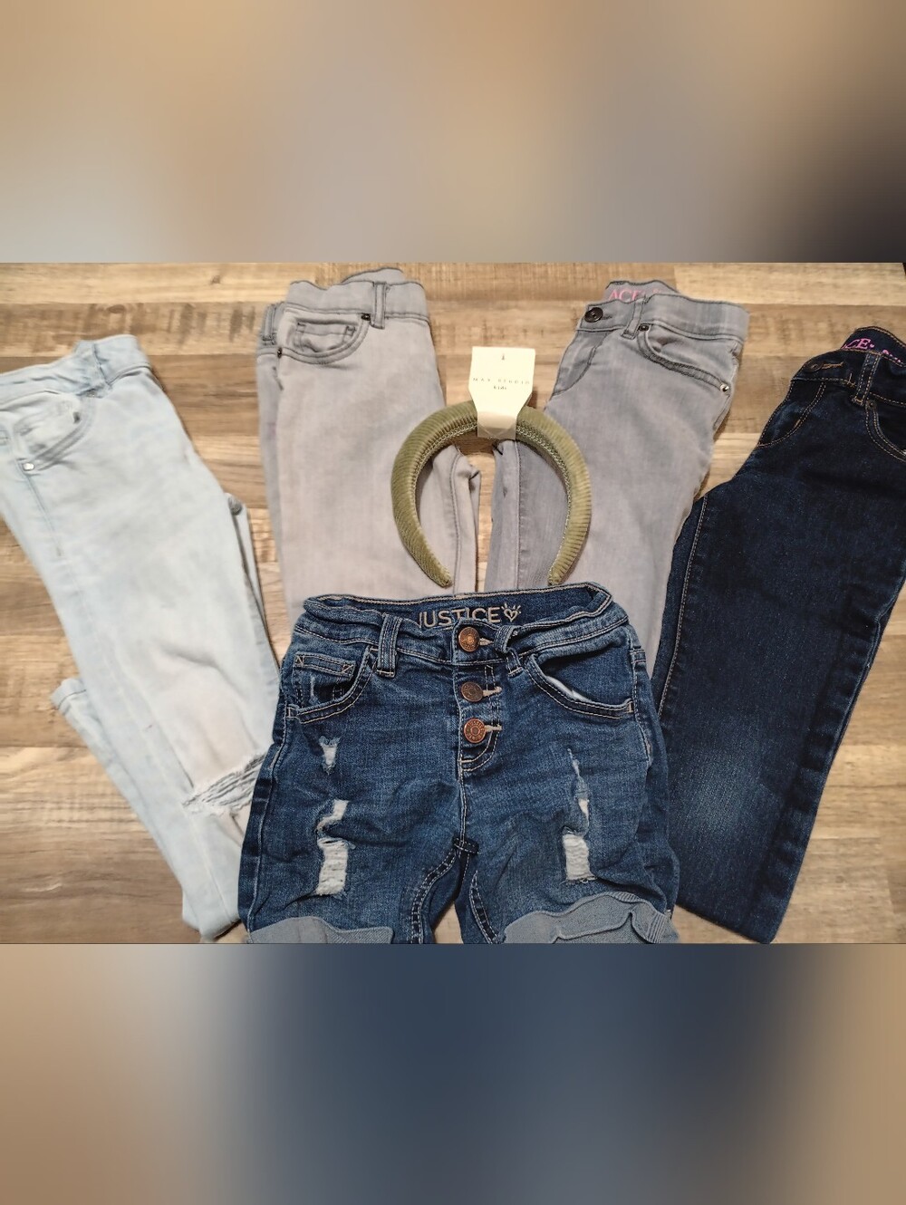 Lot Of 4 Pr Of Girls Jeans Sz 6/7 & 1 Pr Jean Shorts By Justice/Childrens Place
